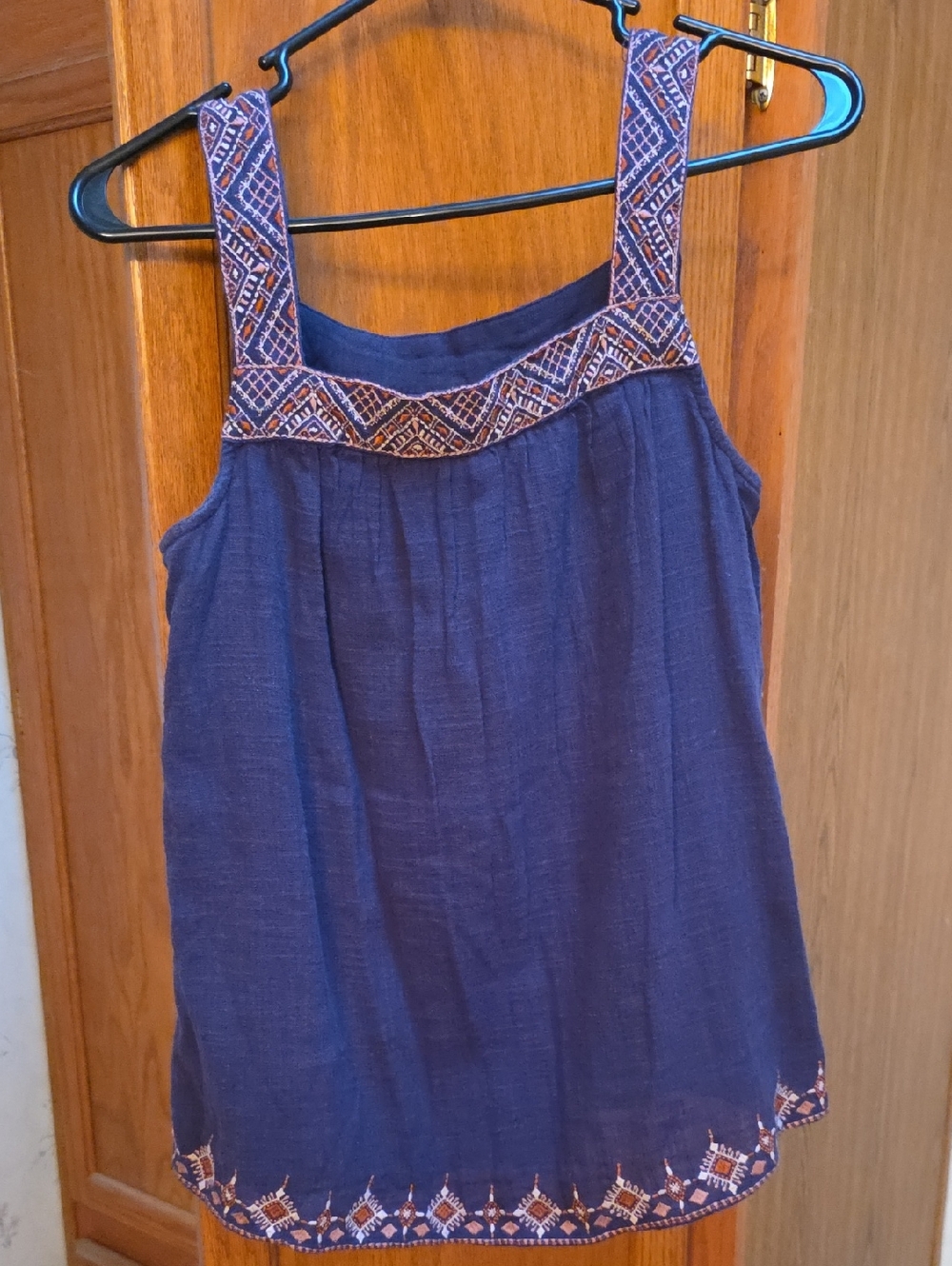 Knox Rose Navy Blue Embroidered Tank Top